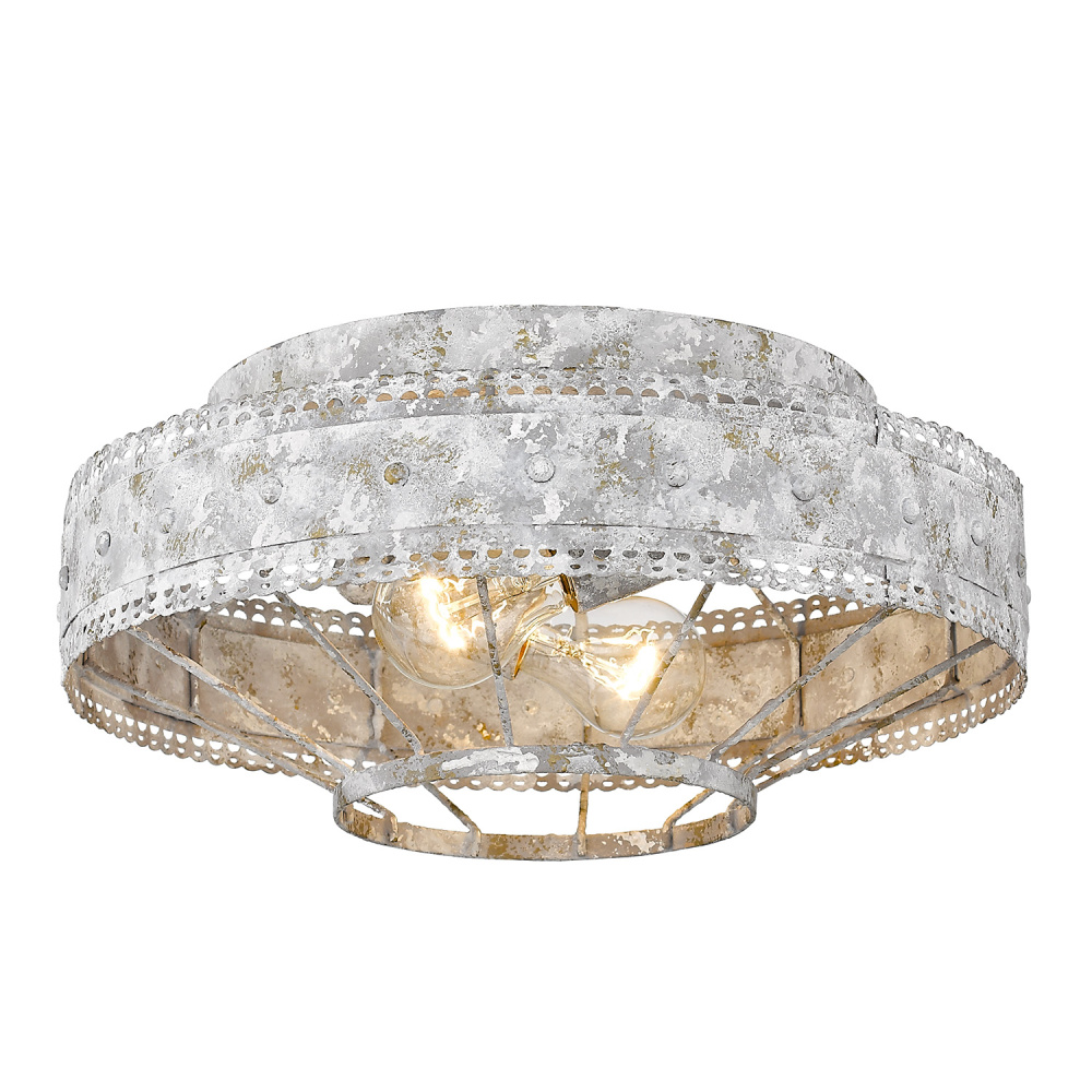 Wry Lighting Ferris 2-light Flush Mount in Oyster